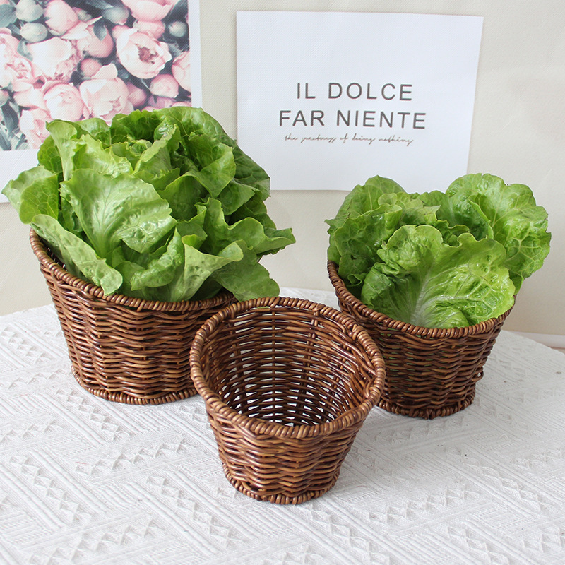 New Imitation Rattan Snack Basket, Fruit Basket, Bar Ktv Snack Tray, Dried Fruit, Candy, Vegetable, Hot Pot Woven Frying Basket New Imitation Rattan Snack Basket, Fruit Basket, Bar Ktv Snack Tray, Dried Fruit, Candy, Vegetable, Hot Pot Woven Frying Basket