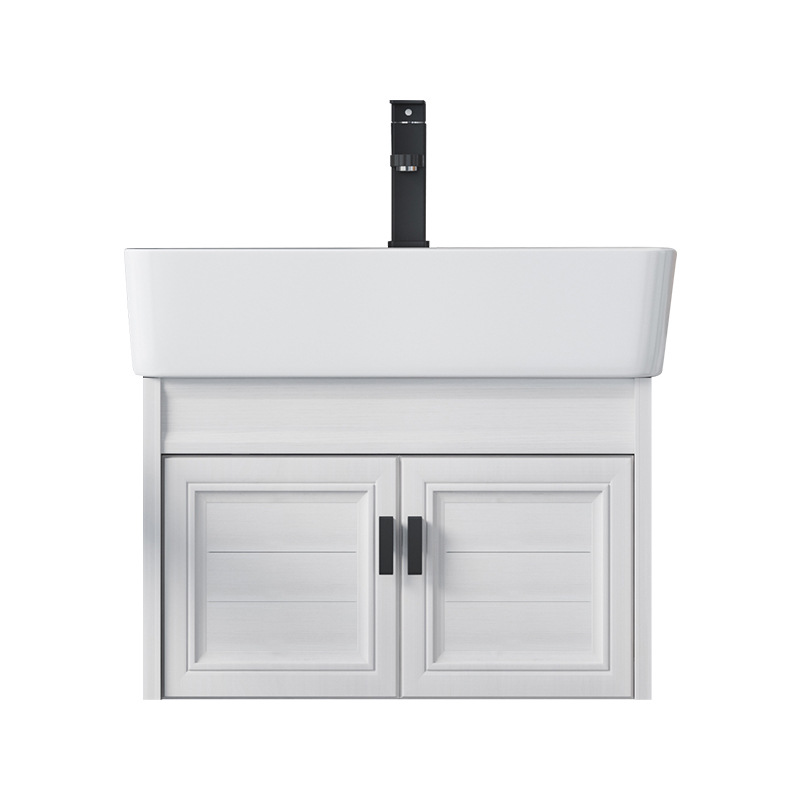 Combinación de gabinete de baño de aluminio espacial pequeño apartamento mini lavabo baño pequeño tamaño a prueba de agua combinación de gabinete de lavabo