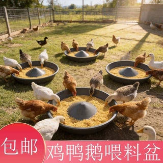 喂鸡料盆食槽圆形养鸡神器仔猪保育料槽小猪食槽鸭鹅饲料槽单盆