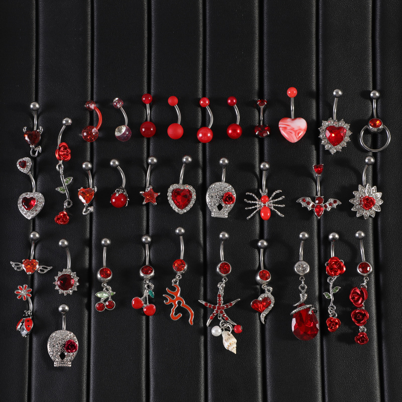 Trendy Piercingschmuck Europäischer und amerikanischer Nicht-Mainstream-Bauchnabelring in Schlangenform mit Wassertropfen-Zirkon_voghion.com