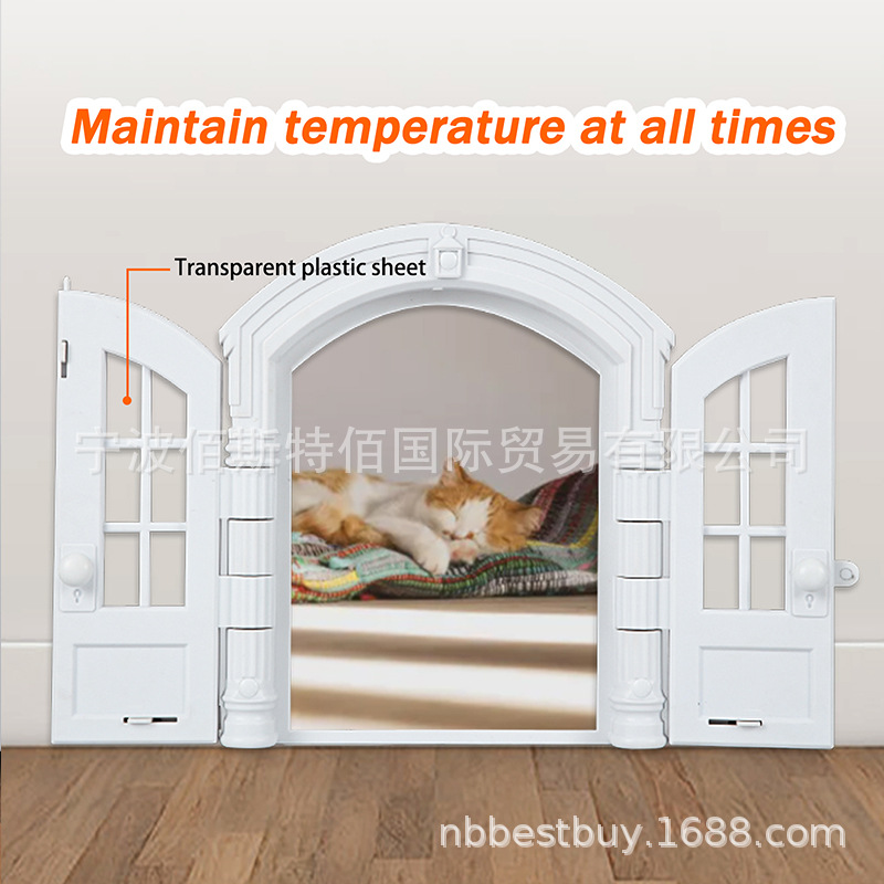 Puerta de gato francesa vendedora caliente transfronteriza entrada y salida libre de mascotas Puerta doble Puerta de gato ABS Puerta de perro