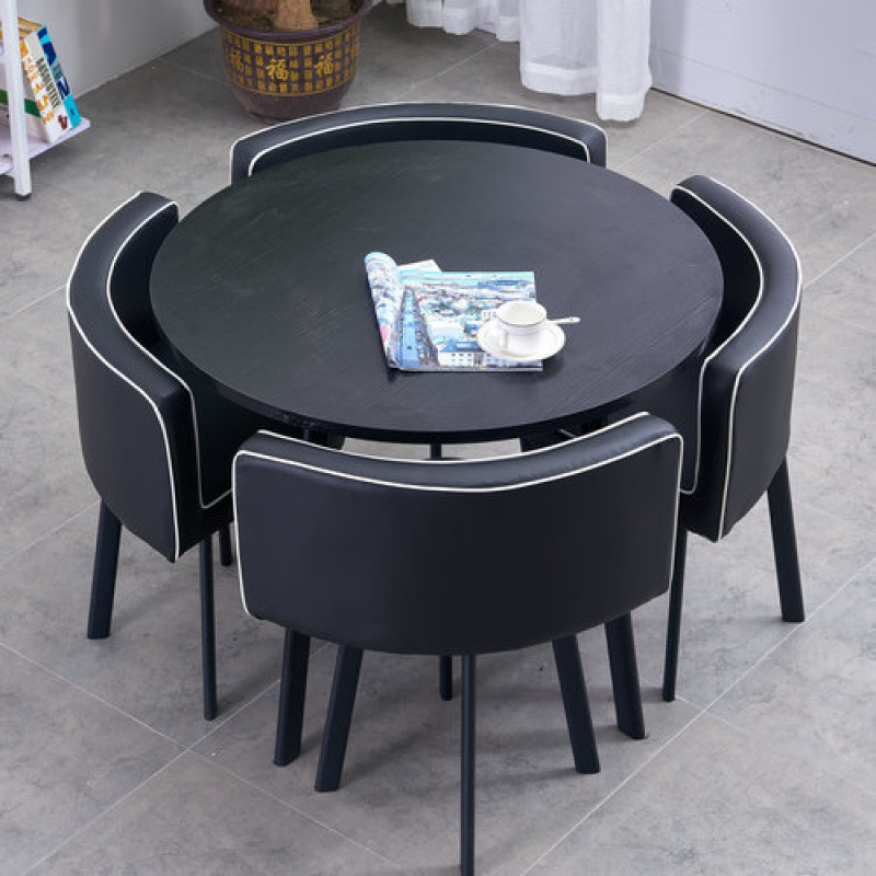 가장자리가 흰색인 둥근 검정색 검정색 가죽