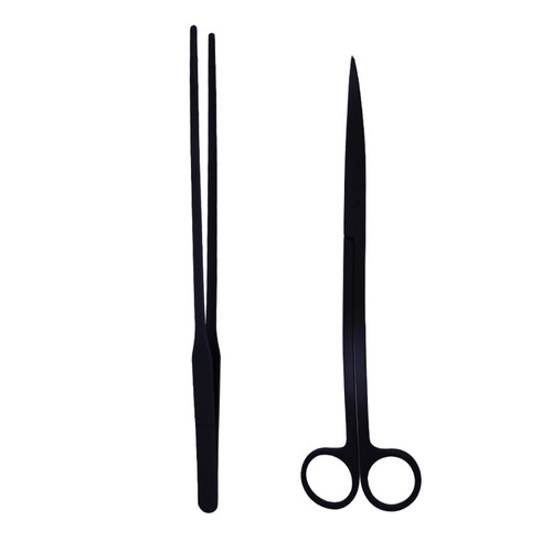 Stainless steel aquatic plant pruning and landscaping tools, multi-specification aquatic plant scissors, extended and thickened flat sander, stainless steel tweezers