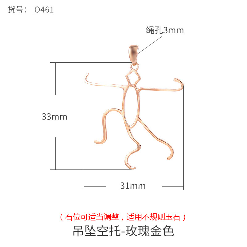 S925 colgante de plata titular vacío de los hombres y las mujeres irregular forma colgante titular vacío con incrustaciones de cera de abejas Jade Buda titular de plata