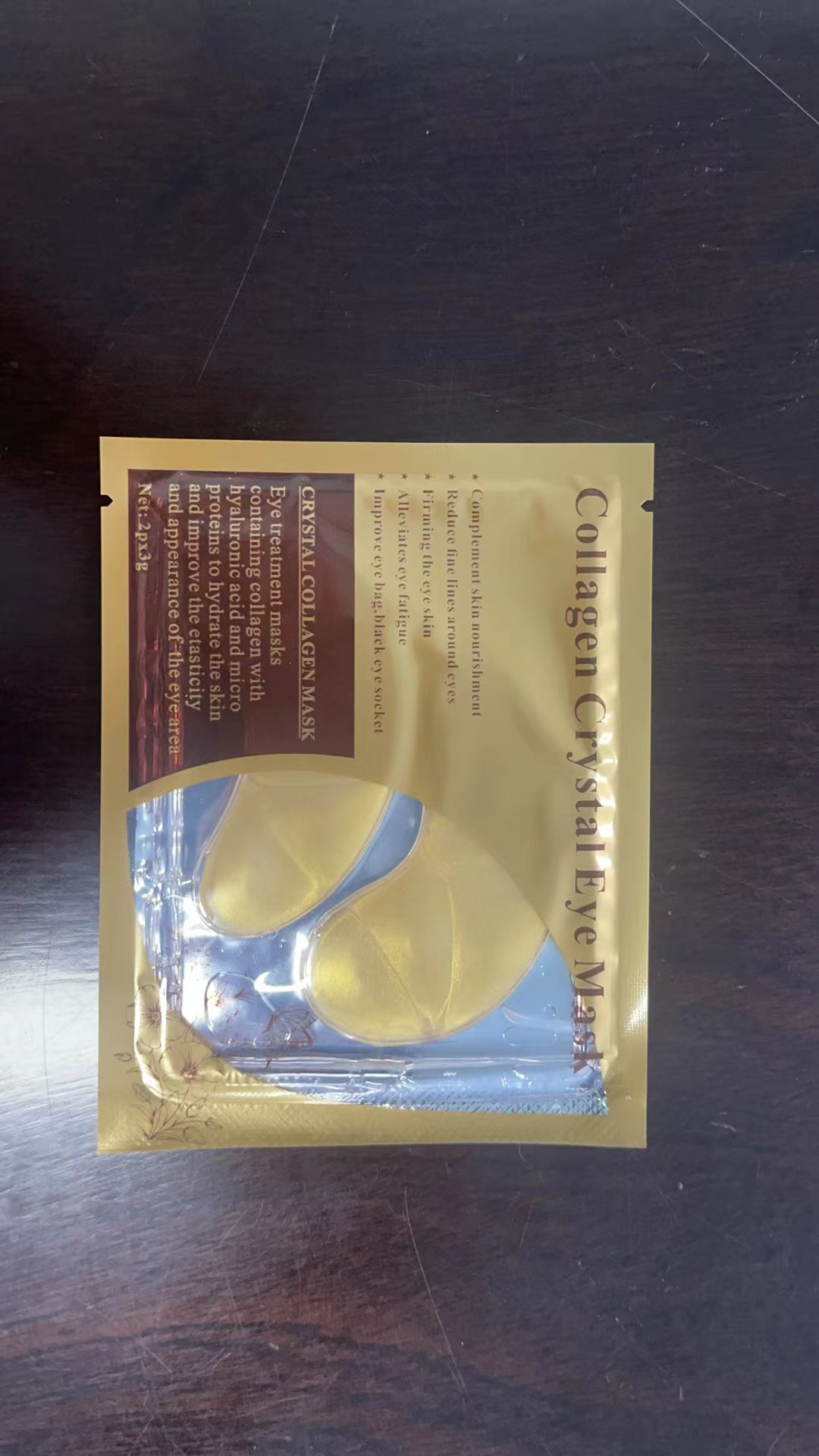 Máscara de ojo de oro exclusiva transfronteriza productos genuinos blanco en stock al por mayor comercio exterior versión inglesa máscara de ojo de cristal procesamiento OEM