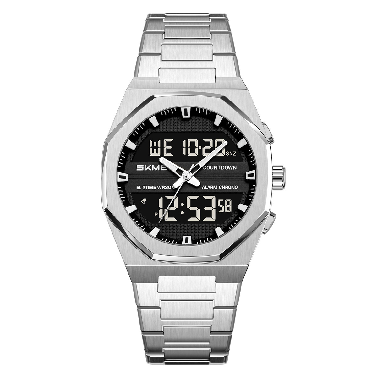 Momento transfronterizo de tres muestras de relojes de hombre reloj deportivo de aleación multifuncional nocturna fábrica impermeable al por mayor spot