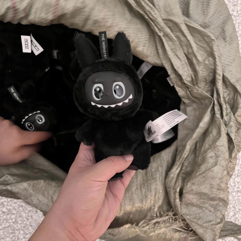 新款labubu纯黑黑娃非洲版黑人毛绒公仔创意挂件摆件礼物挂玩偶|undefined
