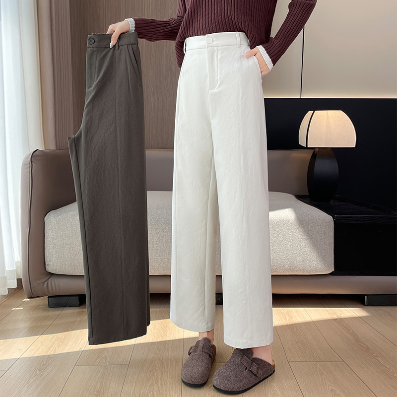 Actual Shot of 2025 New Pants Paired with Martin Boots for Autumn, Petite Cropped Wide-Leg Pants, Loose Cropped Straight-Leg Pants Actual Shot of 2025 New Pants Paired with Martin Boots for Autumn, Petite Cropped Wide-Leg Pants, Loose Cropped Straight-Leg Pants