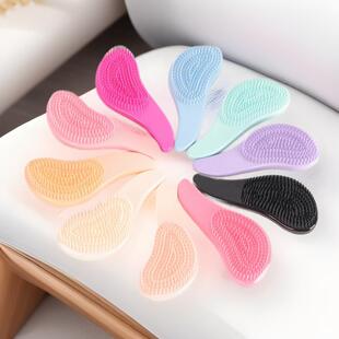 Huiyun Solid Color Massage Comb with Soft Teeth for Smooth Hair and No Knots, Wet and Dry Plastic Cross-Border Amazon Comb