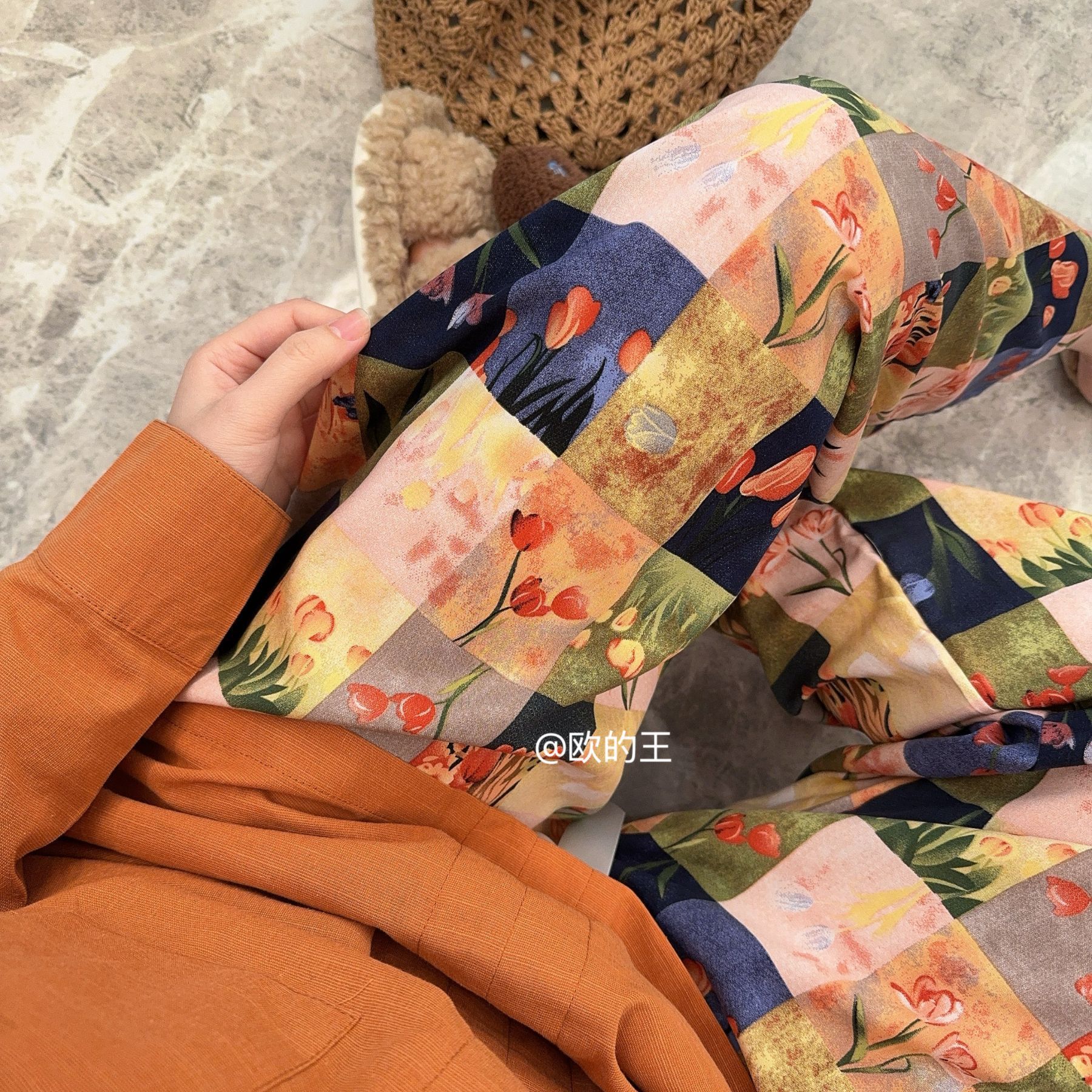 [Spot Clear] Nuevos pantalones anchos chinos de seda de algodón, pantalones de pijama perezosos de cintura alta rectos sueltos de primavera y verano para mujer