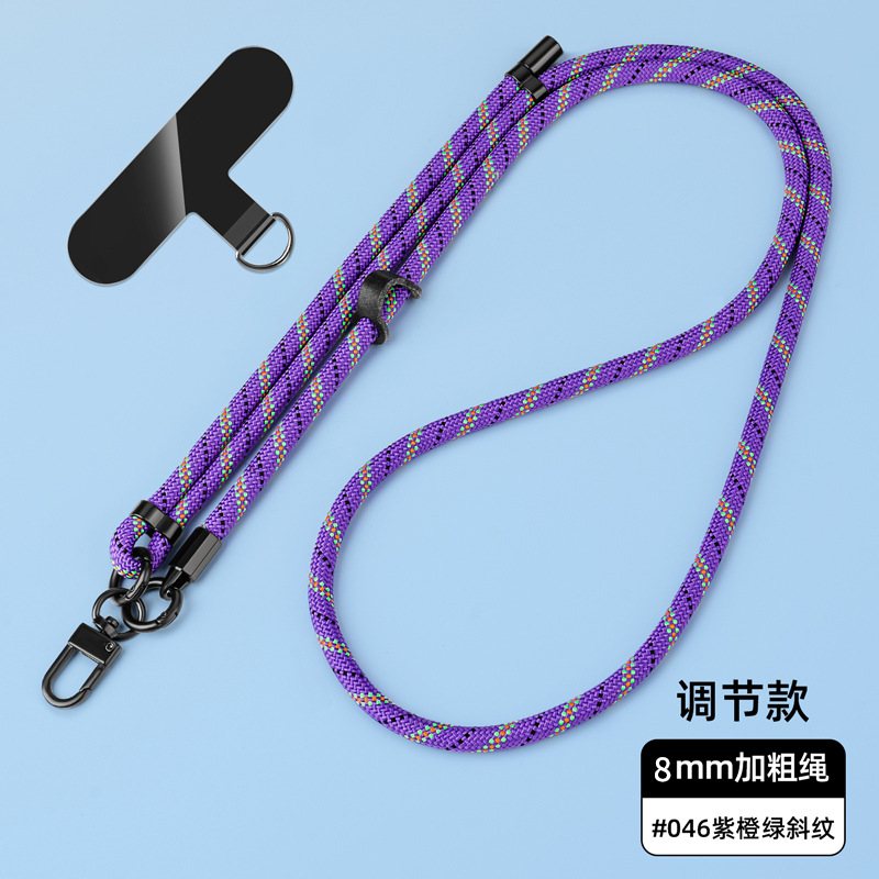 Cordón para teléfono móvil de 8mm, cuello colgante, mensajero, muñeca, eslinga de nailon resistente, cuerda anti-pérdida, longitud ajustable, espalda