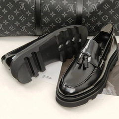 流蘇樂福鞋男厚底英倫真皮男士商務休閒增高松糕皮鞋圓頭夏季新款