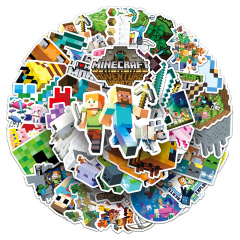 50 Minecraft ゲームスーツケースクリエイティブ防水携帯電話ケーススーツケースラップトップ装飾ステッカー