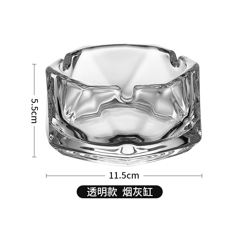 Big glass ashtray for commercial use for office, light luxury style