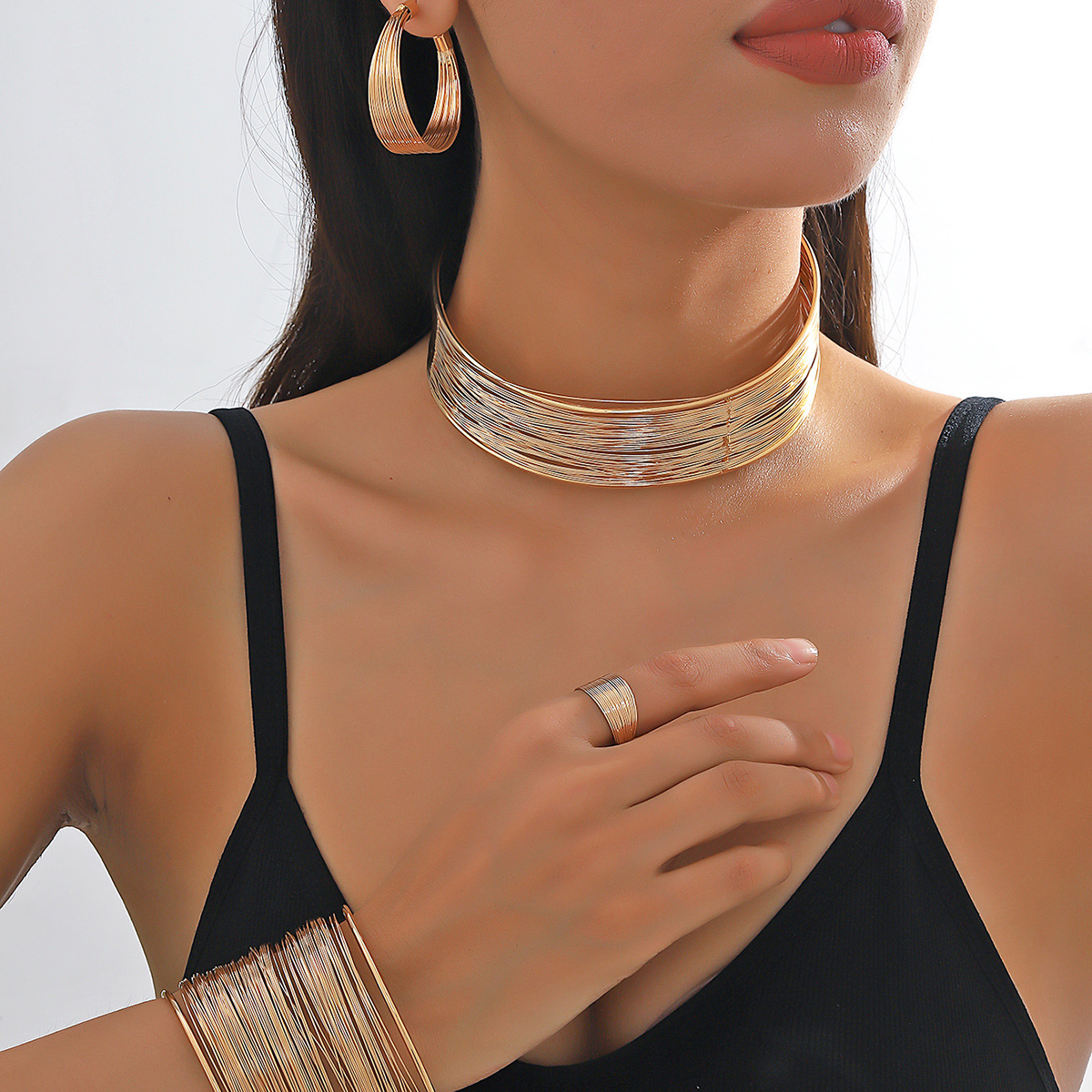 1 Set Quantity Retro Geometric Metal Plating Gold Plated Women's Necklace