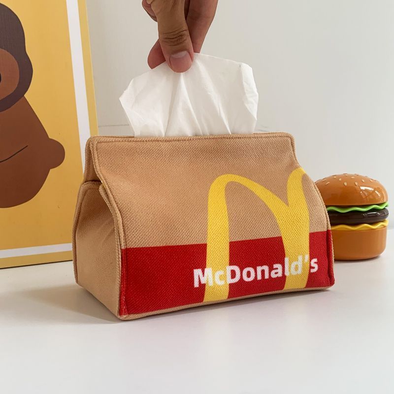 マクドナルドティッシュバッグ漫画生地紙箱収納ボックスホームダイニングテーブル寝室オフィスクリエイティブティッシュボックス|undefined