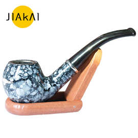 短款树脂胶木木质烟斗145mm 可拆卸过滤烟斗包装男士烟斗烟具pipe