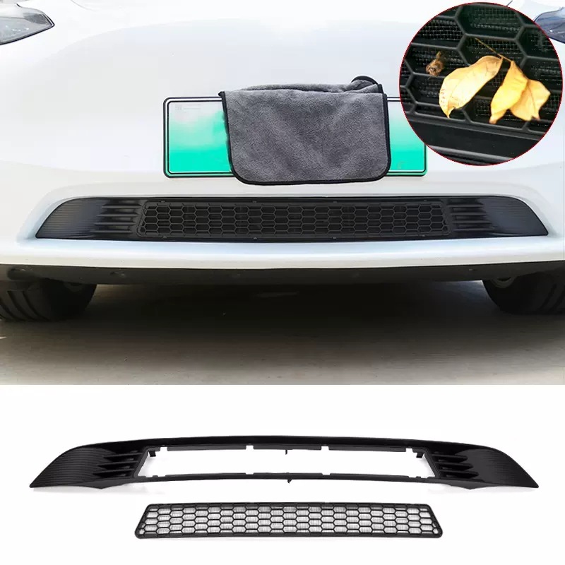 Suitable for Tesla Model 3/Y Six-Seater Version Yl Insect-Proof Net, Removable Central Grille Air Intake Protective Cover, Modified Decorative Parts