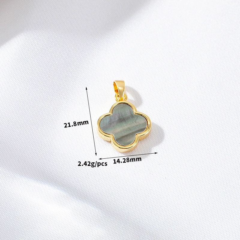 Комплект подвесок и бусин, покрытие 14K золото или палладий, перламутровые вставки, клевер и геометрические формы
