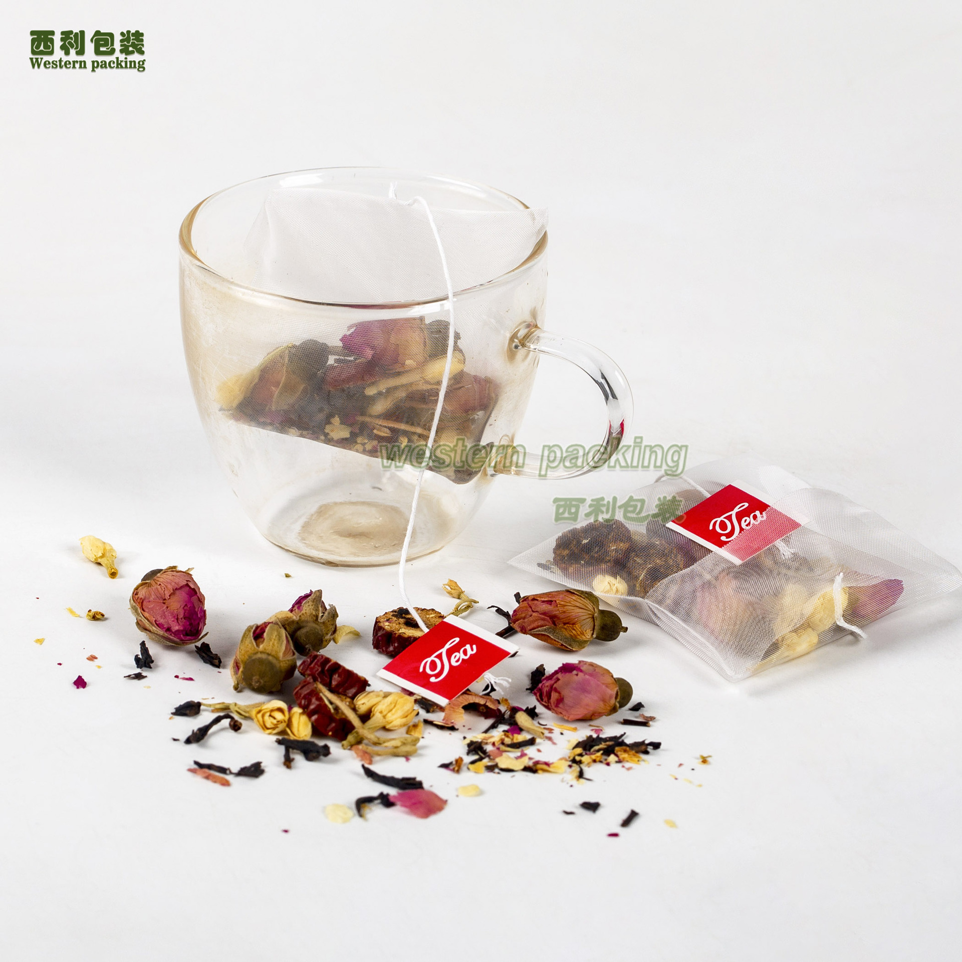 尼龙反折袋 带线标滤泡茶包袋 包装方便快捷 免封口尼龙茶包袋
