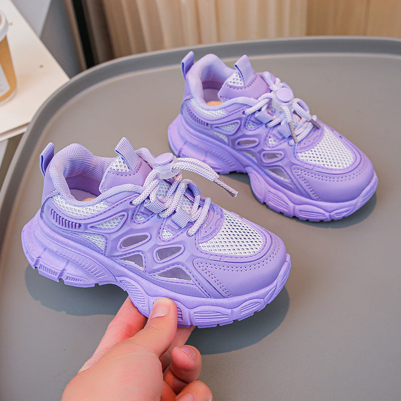 Mesh breathable children's white white sneakers for students