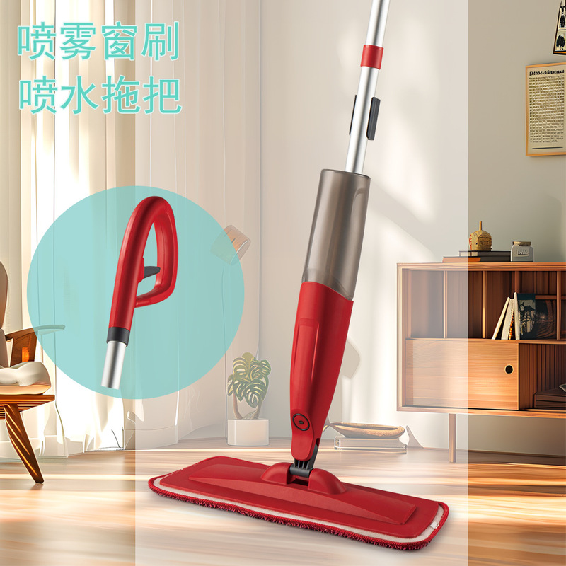 Red Spray Mop for Dry and Wet Use, Spraymop Microfiber Replacement Cloth for Cleaning