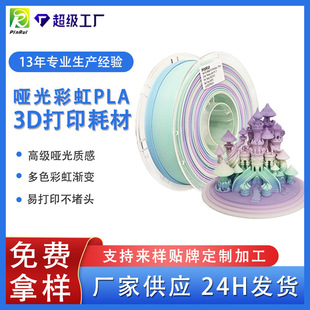 Pinrui 3D Printing Filament Matte Pla Rainbow Multi-Color Gradient Matte Texture Pla Matte Filament