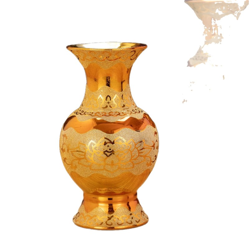 陶瓷佛具香炉供佛花瓶沙金花瓶香筒|undefined