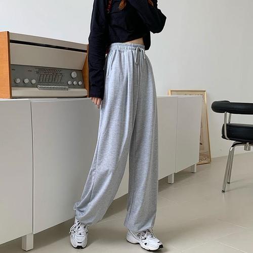 Gray sweatpants for women, spring and summer new style, this year's popular trousers, Korean style ins loose leggings, drapey high waist