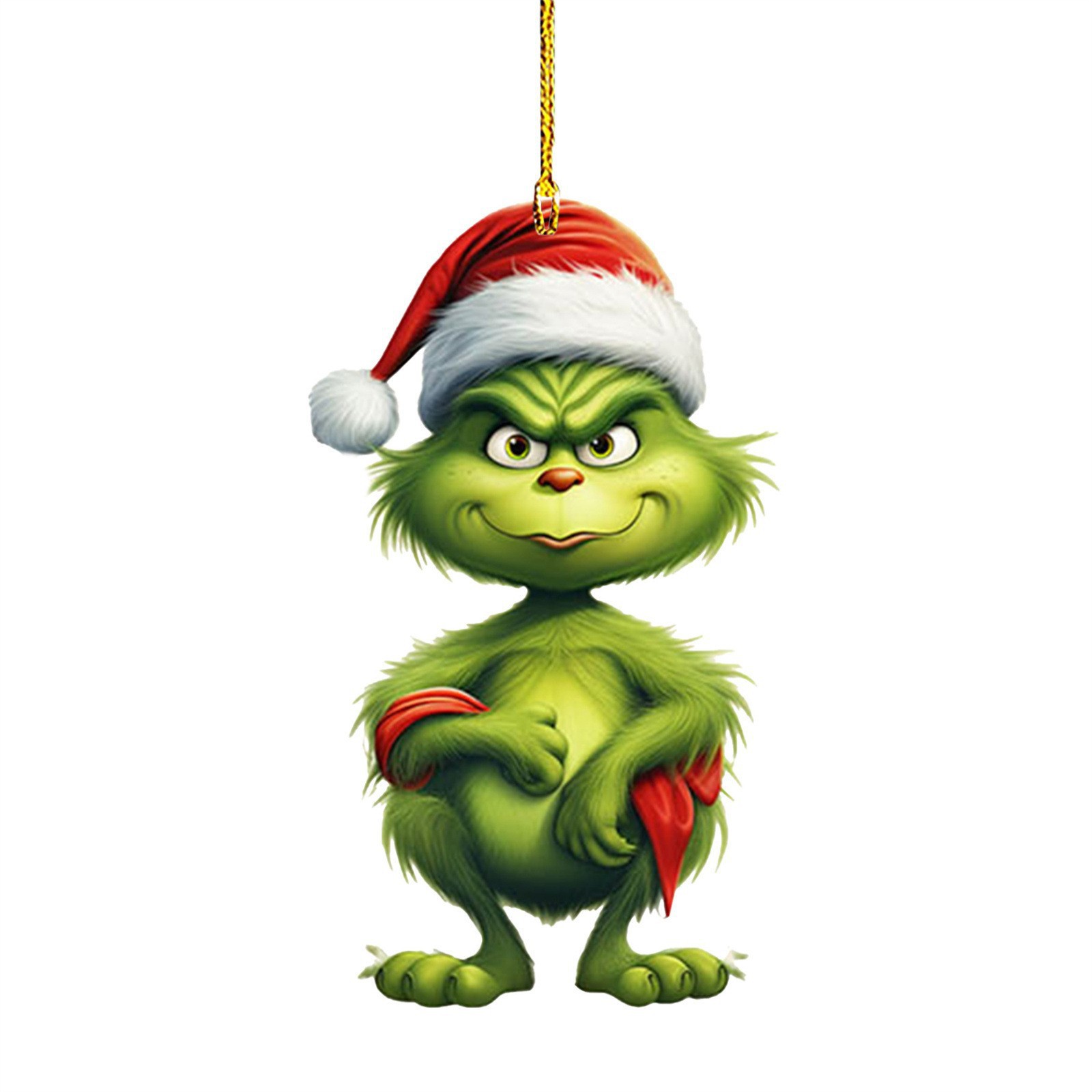 Nuevo producto transfronterizo: Colgante de coche de dibujos animados de hombreito verde para niños, decoración para árbol de Navidad y hogar.