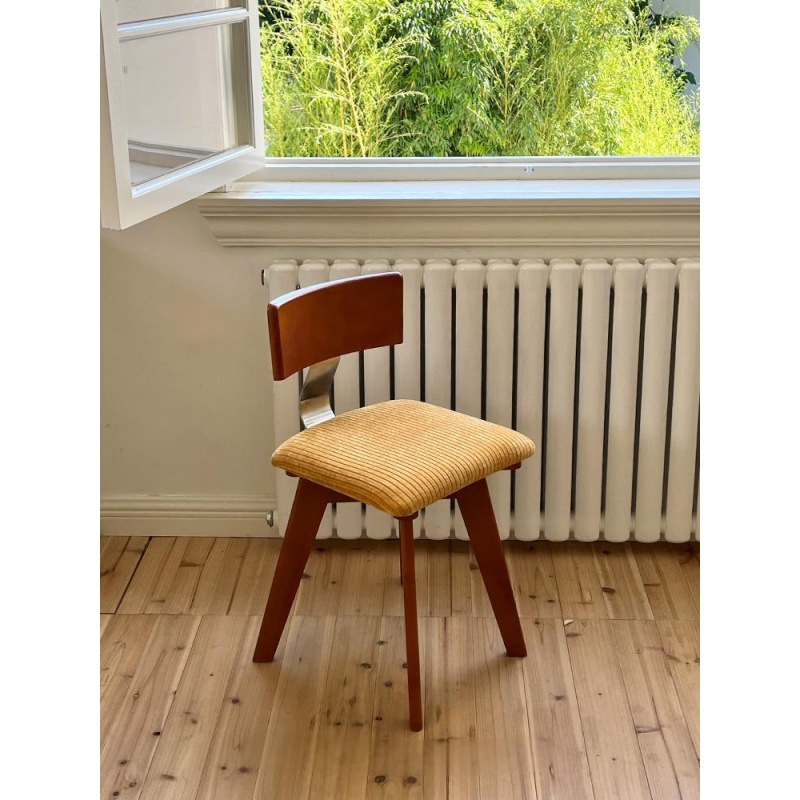 Middle Ancient Dining Chair Nordic Solid Wood Backrest Dining Table and Chair Silent Style Stool Designer High-end French Vintage Chair