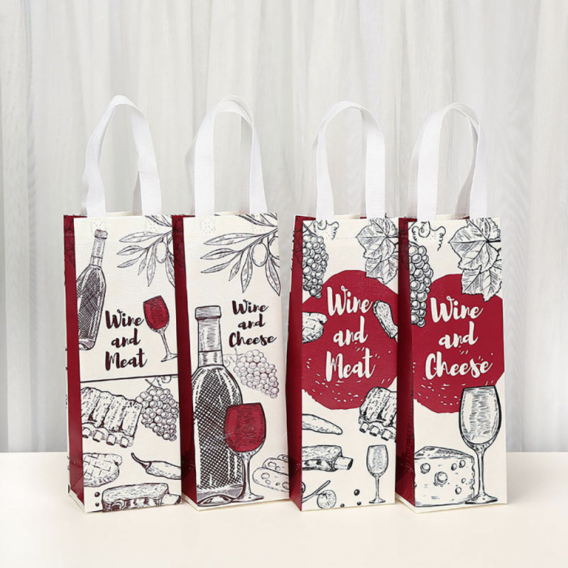 Beige Red Wine Bag Creative Simple Non-Woven Laminated Gift Bag Business Relatives and Friends Gift Wine Bottle Packaging Bag Beige Red Wine Bag Creative Simple Non-Woven Laminated Gift Bag Business Relatives and Friends Gift Wine Bottle Packaging Bag
