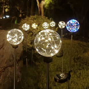 Luminous Copper Lawn Lamp Garden Courtyard Garden Garden Villa Courtyard Decorative Floor Lamp Solar Ball Reed Lamp