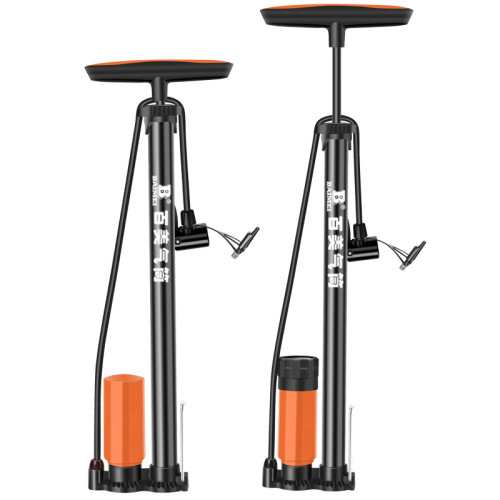 Bai Mei factory direct supply watch with pump tire inflator for car, electric vehicle, bicycle, basketball high-pressure stainless steel manual air pump