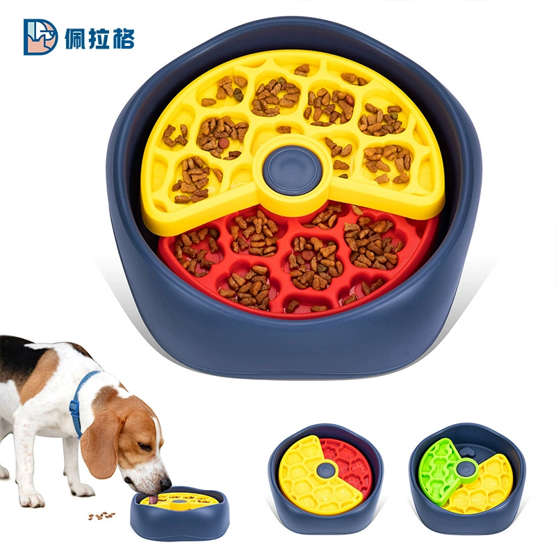 Трехслойная тарелка для медленного питания для домашних животных, тарелка для кормления собак, миска для кормления маленьких и средних собак, трансграничная миска для кошек