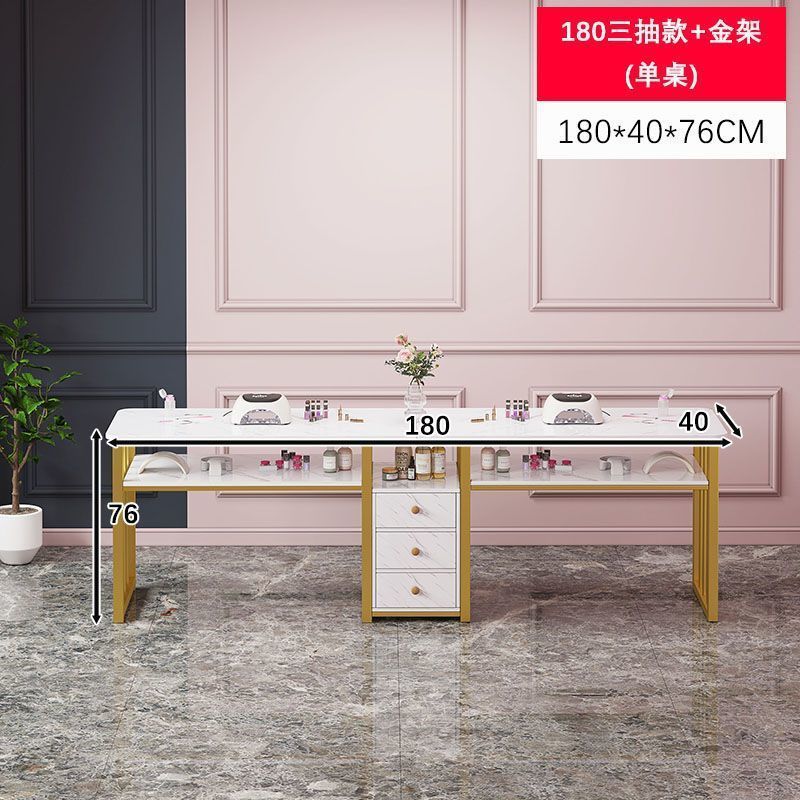 180cm 마블 컬러 골드 프레임 3개 드로우