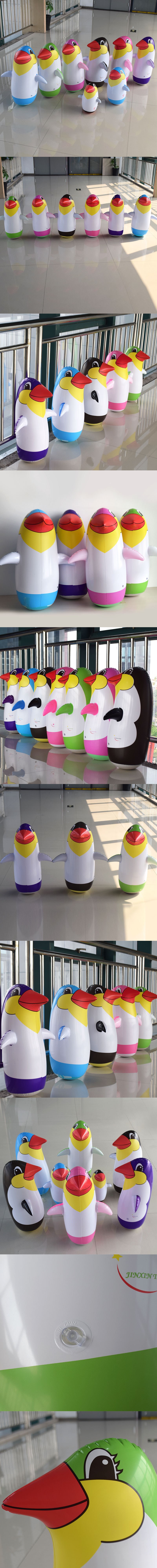 帮手描述图：厂家直销充气企鹅不倒翁 儿童PVC充气小企鹅 充