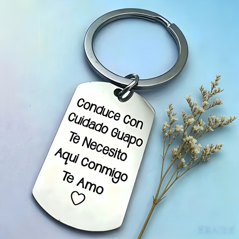 Cross-Border Best-Selling Military-Style Stainless Steel Keychain, Creative and Personalized Romantic Valentine's Day Gift for Husband or Boyfriend