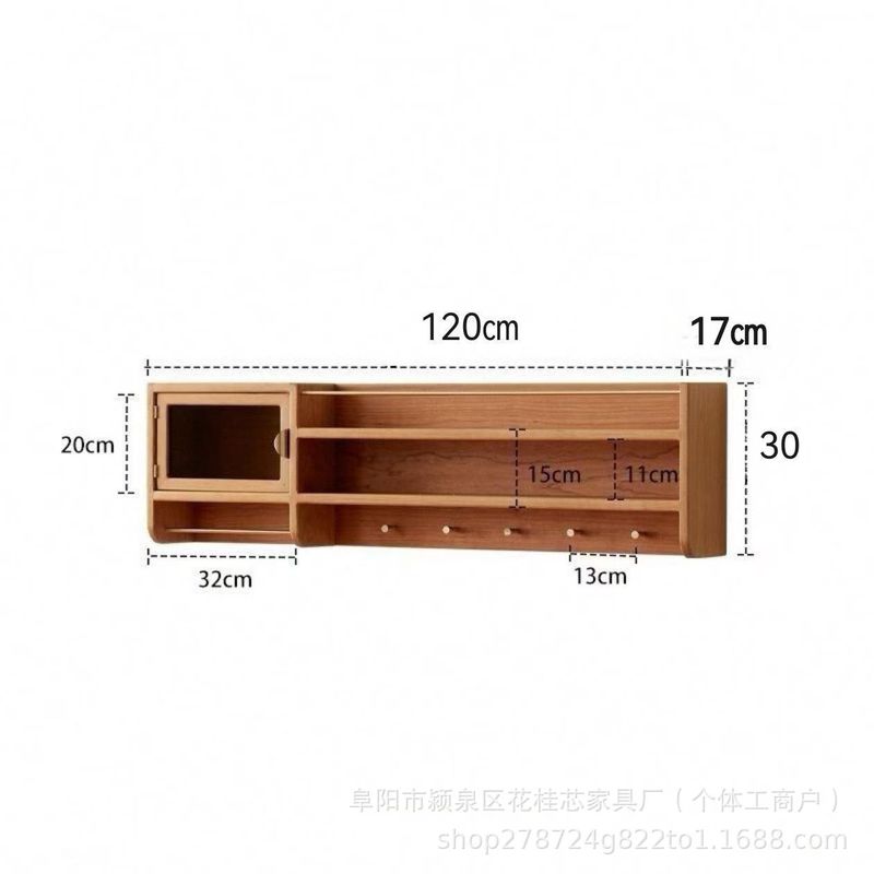 简约餐边柜墙上实木吊柜置物架壁挂咖啡杯子收纳柜厨房挂墙调料柜|undefined