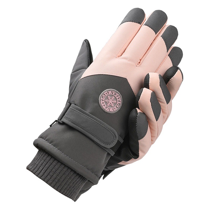Guantes de esquí para hombres y mujeres en invierno, resistentes al viento y al frío, guantes cálidos con forro polar y engrosados, guantes antideslizantes con pantalla táctil para ciclismo al aire libre