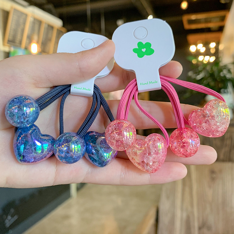 19g Weight Hair Tie Hair Accessories Type 2 pairs Quantity Casual, Daily Occasion Acrylic Material Heart Shape, Horse Pattern All Seasons Season Kid'S, Women's Gender Sweet Style Sweet Kid'S Women's Heart Shape Horse Acrylic Hair Tie 5