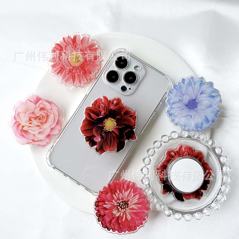 Airbag bracket ins double-sided glue flower mobile phone telescopic creative gift logo universal live bracket wholesale