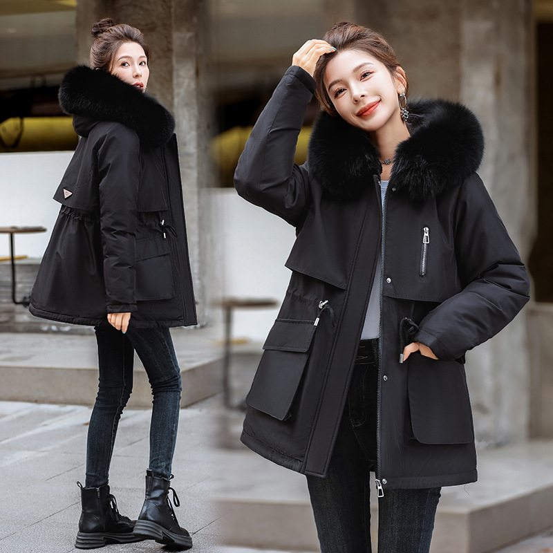 Anti-temporada 2024 nuevo estilo para superar la chaqueta de algodón plumón para mujeres largo estilo coreano chaqueta de algodón suelta chaqueta de invierno