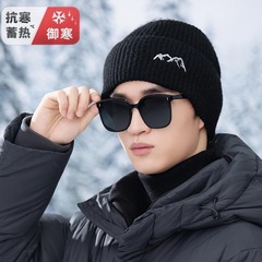 帽子女2025新款毛线帽男保暖护耳防风针织帽时尚百搭刺绣包头帽潮
