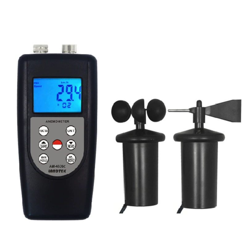 Заводской оптовый и розничный анемометр для измерения вентиляционных труб и мониторинга скорости и температуры ветра и окружающей среды AM-4836C