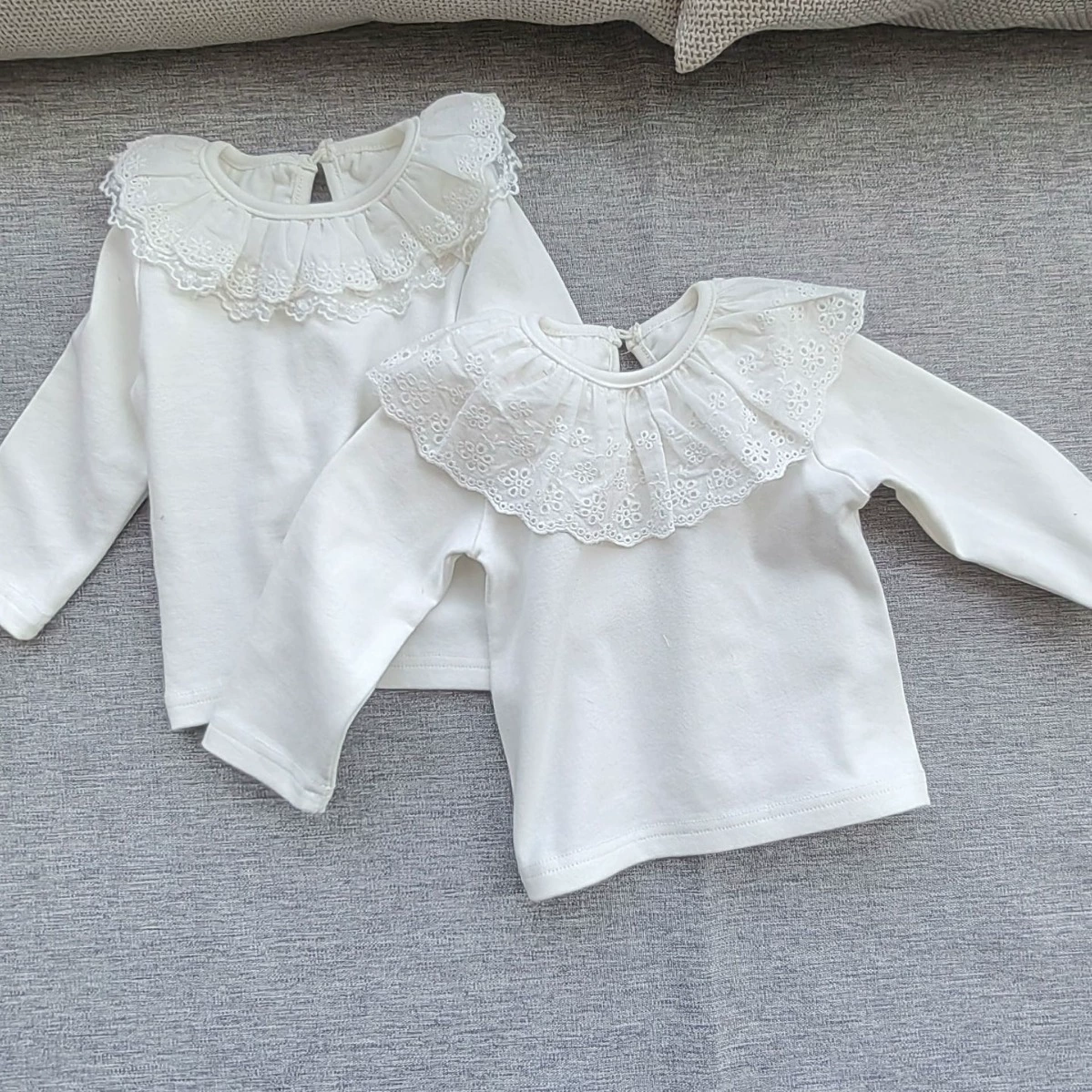 Brand solid white base body-friendly long-sleeve girl's, Korean style