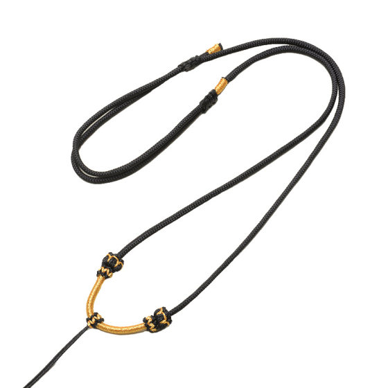 Adjustable Gold Pendant Rope Pendant Lanyard Emerald Rope Wax Handmade Necklace Rope Neck Hanging Black Rope