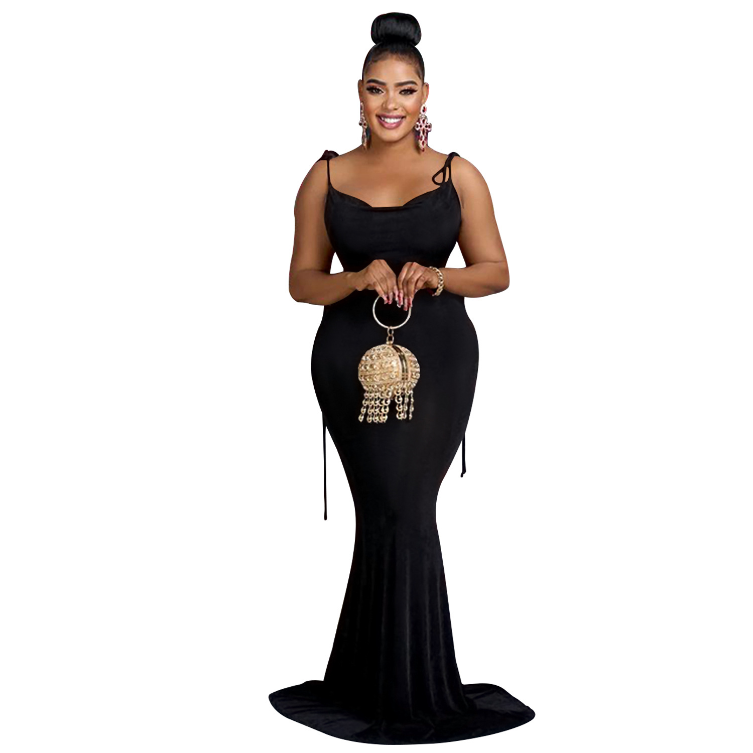 X6232 transfronteriza AliExpress Amazon moda europea y americana de las mujeres de color sólido correa de hombro vestido sin mangas vestido