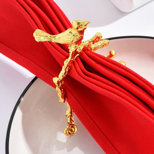 Alloy wedding brow bird napkin ring animal napkin buckle creative tree branch open napkin ring dining table table table decoration