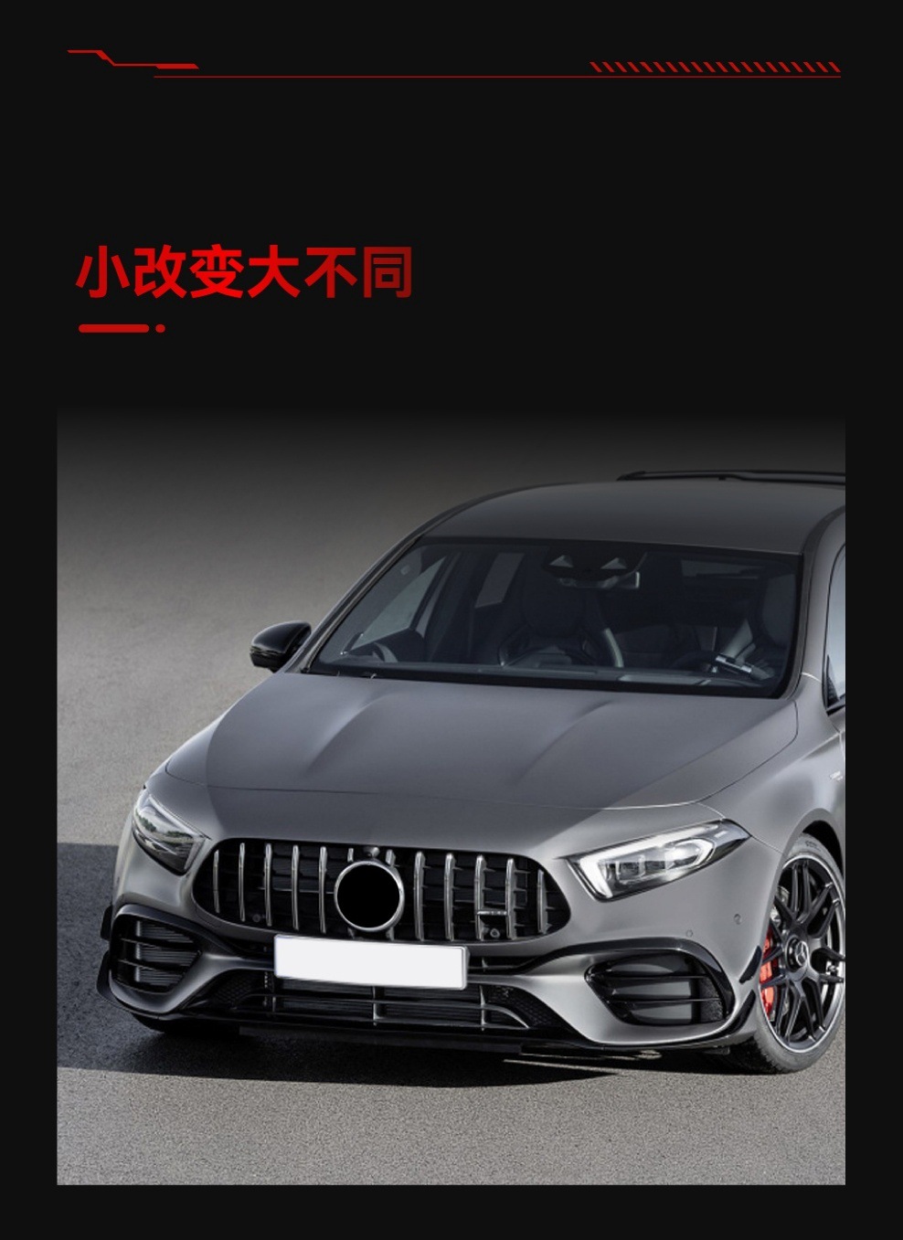 Applicable to 2018+ Mercedes-Benz A-Class W177 A180 A200 A220 Amg Gt Front Grille Cross-Border Modification Parts